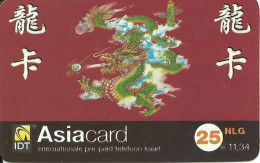 Netherlands: Prepaid IDT - Asia Card. Small Serial Number - [3] Handy-, Prepaid- U. Aufladkarten