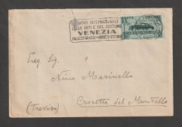 REPUBBLICA: 1951  SALONE  DELL' AUTOMOBILE  £. 20 ( 655)  SU  LETTERA  IN  TARIFFA  DA  VENEZIA. - 1946-60: Marcofilie