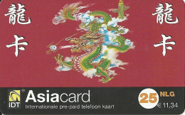 Netherlands: Prepaid IDT - Asia Card. Big Serial Number - [3] Sim Cards, Prepaid & Refills