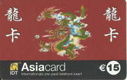 Netherlands: Prepaid IDT - Asia Card 01.07 - Cartes GSM, Prépayées Et Recharges