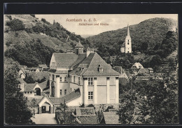 AK Auerbach A. D. B., Schulhaus Und Kirche  - Autres & Non Classés