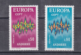 Europa 72 - Andorre Français - Yvert 217 / 8 ** - Valeur 41,00 Euros - Nuevos