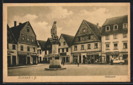 AK Kulmbach, Holzmarkt Mit Denkmal, Geschäften, Automobil  - Kulmbach