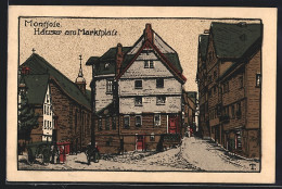 Steindruck-AK Montjoie, Häuser Am Marktplatz  - Other & Unclassified