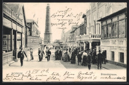 AK Borkum, Strandstrasse Mit Leuchtturm  - Borkum