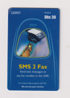 UNITED ARAB EMIRATES - SMS 2 Fax Remote Phonecard - Emirats Arabes Unis