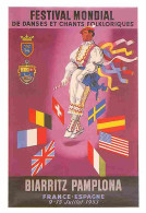 Publicite - Festival Mondial De Danses Et Chants Folkloriques 1953 - Affiche De 1953 - Blasons - Folklore - Carte Neuve  - Publicité