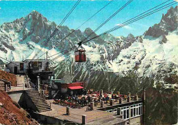 74 - Chamonix - Mont-Blanc - Départ Du Téléphérique Planpraz - Le Brévent - Au Fond L'Aiguille Verte - Flamme Postale -  - Chamonix-Mont-Blanc