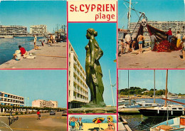 66 - Saint Cyprien - Multivues - Sculpture De Femme Nue - Bateaux - CPM - Etat Léger Pli Visible - Voir Scans Recto-Vers - Saint Cyprien