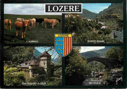 48 - Lozère - Multivues - Vaches - Blasons - Flamme Postale - CPM - Voir Scans Recto-Verso - Andere & Zonder Classificatie