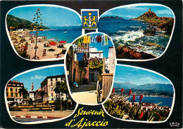 20 - Ajaccio - Multivues - Blasons - Scènes De Plage - CPM - Voir Scans Recto-Verso - Ajaccio