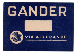 GANDER VIA  AIR FRANCE TICKET AIR FRANCE  NEUF - Mundo