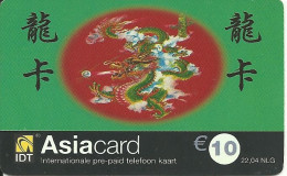 Netherlands: Prepaid IDT - Asia Card 12.03 - [3] Sim Cards, Prepaid & Refills