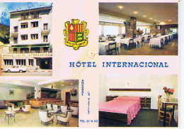 VALLS D'ANDORRA - ANDORRA LA VELLA - HOTEL INTERNACIONAL En 4 Vues + Blason - Cartes APA - As De Coeur - Andorra