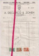 Factuur Facture - West Rozebeke - A. Declercg & Zonen - Rijwielen , Fietsen , Kaders - 1950 - Transport