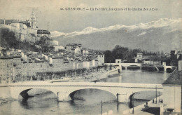 CPA France Grenoble Les Quais Et La Chaine Des Alpes - Grenoble