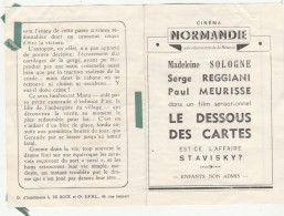 BRUXELLES CINEMA NORMANDIE PROGRAMME LES DESSOUS DES CARTES - Programmes