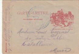 Carte Lettre Illustrée Nos Braves POILUS Franchise Militaire Hôpital Chanzy STE MENEHOULD 30/10/1915 - Casablanca Maroc - Covers & Documents