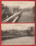 AE716  INNONDATIONS PARIS PONT DE L'ARCHEVECHE 28 JANVIER 1910 TRAMWAYS   HIPPOMOBILE ET PONT 2 CPA - Alluvioni Del 1910