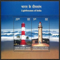 2012 INDIA LIGHTHOUSES MS OF 2V - Faros