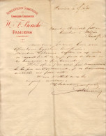 REPRESENTATION COMMERCIALE BOUCHE A PAMIERS  .......... CORRESPONDANCE COMMERCIALE DE 1890 - Other & Unclassified