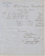 NOEL ROMAS A MEZIN .......... CORRESPONDANCE COMMERCIALE Vers 1880 - Autres & Non Classés