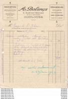 MAGNETOS DEMARREURS BALANÇA  A TOULOUSE   .......... FACTURE DE 1923 - Cars