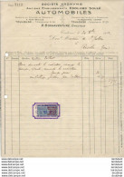 AUTOMOBILES SOULÉ A TOULOUSE         .......... FACTURE DE 1922 - Auto's