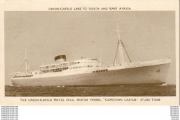 PAQUEBOTS  The Union- Castle Royal Mail Motor Vessel " Capetown Castle " ... - Steamers