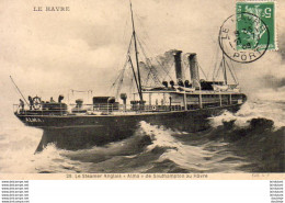 PAQUEBOTS  Le Steamer Anglais " Alma " De Southampton Au Havre    ... - Steamers