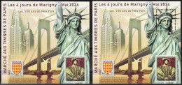 2024 BLOC CARRE MARIGNY - Paire D/ND  500 Ans  New-York ** - Statue De La Liberté - Pont Verrazzano-Narrows - Carré Marigny