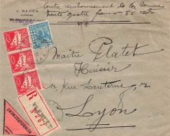 LETTRE. ALGERIE. 1932. RECOMMANDE TLEMCEN POUR LYON - Brieven En Documenten