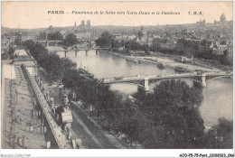 AJOP5-75-0460 - PARIS - PONT - Panorama De La Seine Vers Notre-dame Et Le Pantheon - Brücken