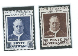Vaticano 1959;  Lateran Treaty, Pius XI; 30° Anniversario Dei Patti Lateranensi, Pio XI. Serie Completa. - Nuevos