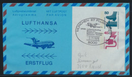 Lufthansa Flugpost Airmail Berlin Privatganzsache SST München Erstflug Damascus - Storia Postale