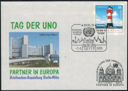 Bund Ganzsache Leuchtturm UNO Briefmarkenausstellung Brandenburger Tor 2005 - Cartas & Documentos