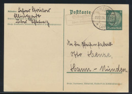 Deutsches Reich Ganzsache Hindenburg Landpoststempel Ellingstedt N. Hann. Münden - Covers & Documents