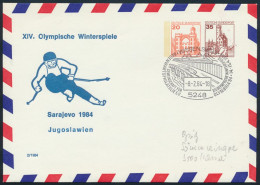 Sport Bund Privatganzsache Olympia Winterspiele Sarajevo SST Wissen Olymbria '84 - Lettres & Documents