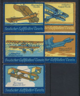 Flugpost Art Deco Vignetten Reklamemarken Deutscher Flottenverein Künstler - Erinofilia
