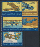 Flugpost Art Deco Vignetten Reklamemarken Deutscher Flottenverein Künstler - Erinnophilie