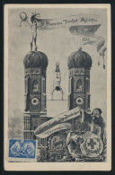 Deutsches Reich Privatganzsache München 13. Turnfest Frauenkirche +selt.Vignette - Storia Postale