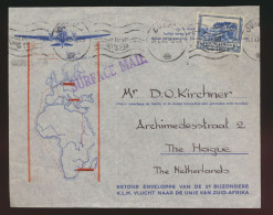 Flugpost Air Mail Südafrika Surface Mail Den Haag Niederlande Africa Cover Ton - Flugzeuge