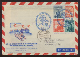 Flugpost Airmail Ballonpost Balloon Österreich Privatganzsache 4 Wertstempel - Zeppeline