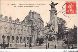AJOP1-75-0057 - PARIS - Le Louvre Et Le Monument De Gambetta - Louvre