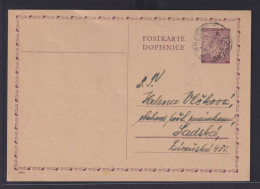 Besetzung Böhmen & Mähren Ganzsache P 9 02 Ab Breznice 19.7.1941 - Storia Postale