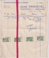 Factuur Facture - Oostende - Rijwiel Banden Jules Vanhevel - 1958 - Transporte