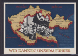 Deutsches Reich Propaganda Ganzsache Breslau Schlesien Landkarte Ab Borna - Storia Postale
