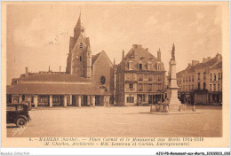 AJOP8-0789 - MONUMENT-AUX-MORTS - Mamers - Place Carnot Et Le Monument Aux Morts 1914-1918 - War Memorials