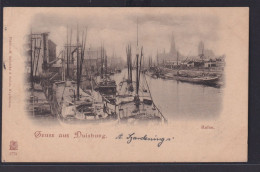 Ansichtskarte Duisburg Hafen Schiffe NRW Nach Barmen Wuppertal 05.09.1900 - Altri & Non Classificati