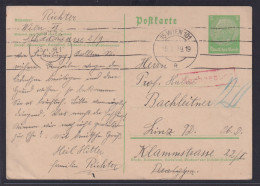 Ostmark Österreich Deutsches Reich Ganzsache Hindenburg Wien Nach Linz - Lettres & Documents